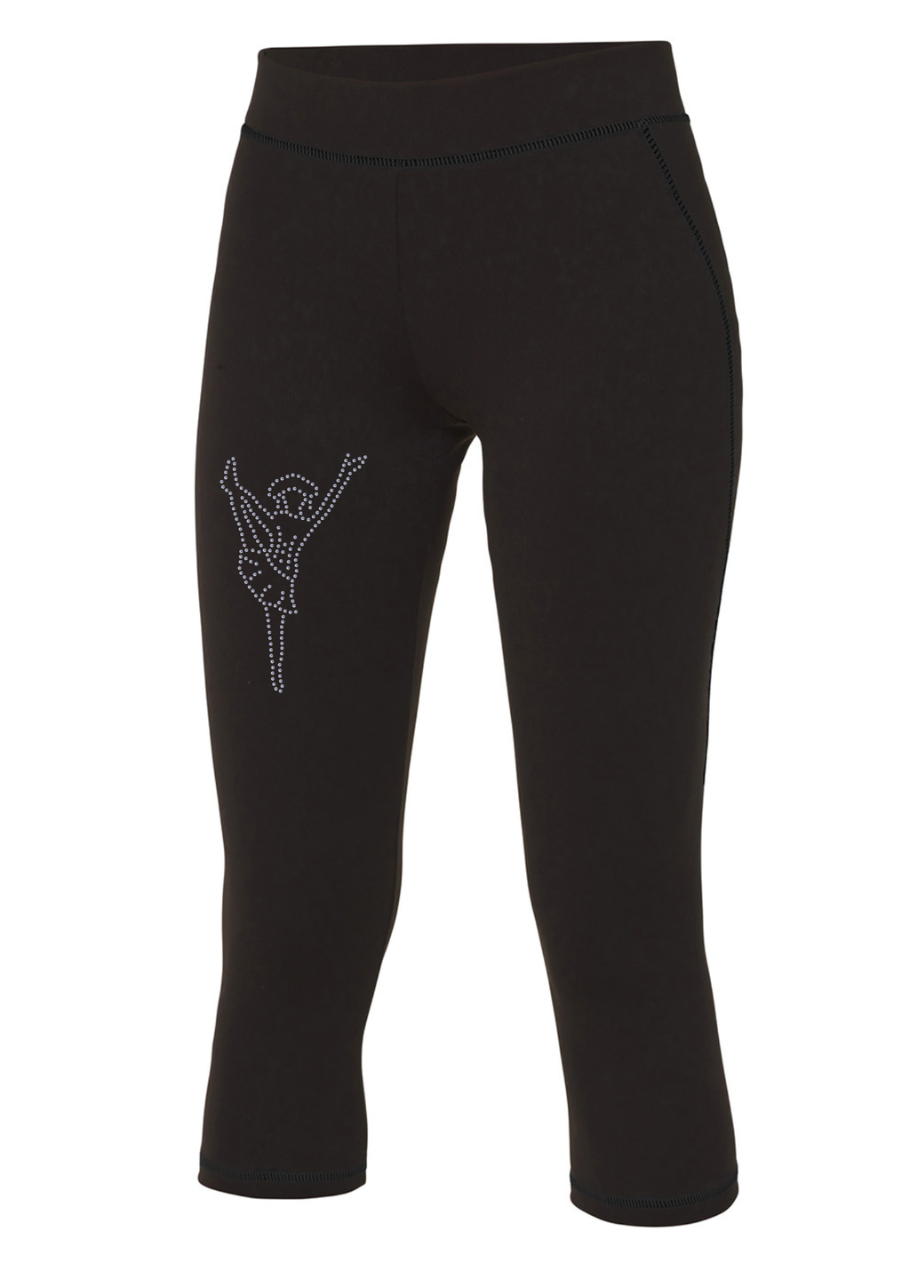 Damen Capri Leggings Strass Figur