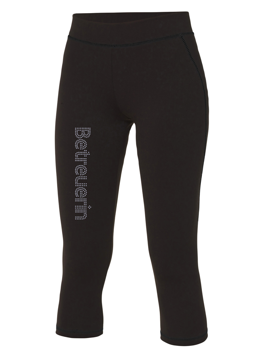 Damen Capri Leggings Strass Schriftzug
