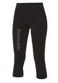 Damen Capri Leggings Strass Schriftzug