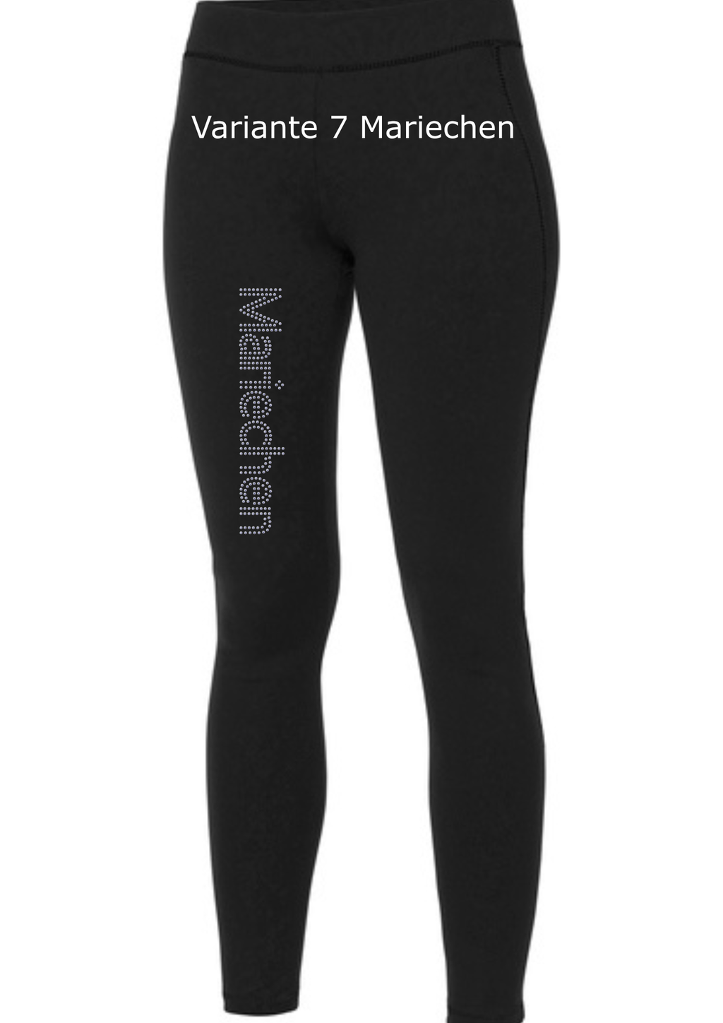 Damen Leggings Strass Schriftzug