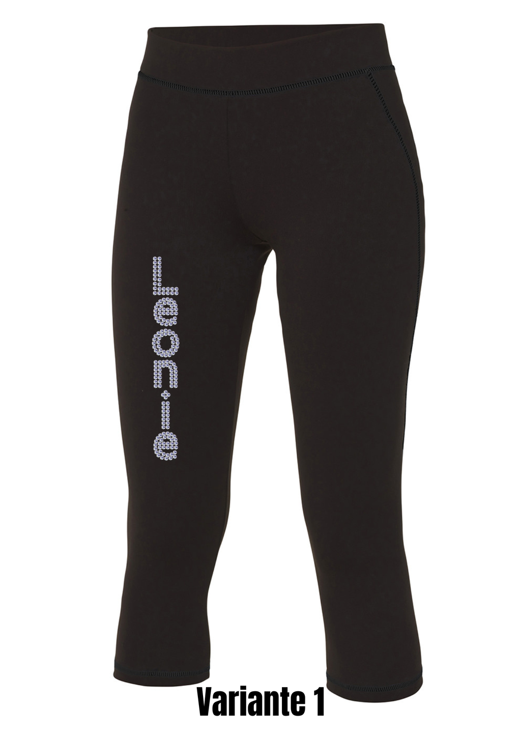 Damen Capri Leggings Strass Name