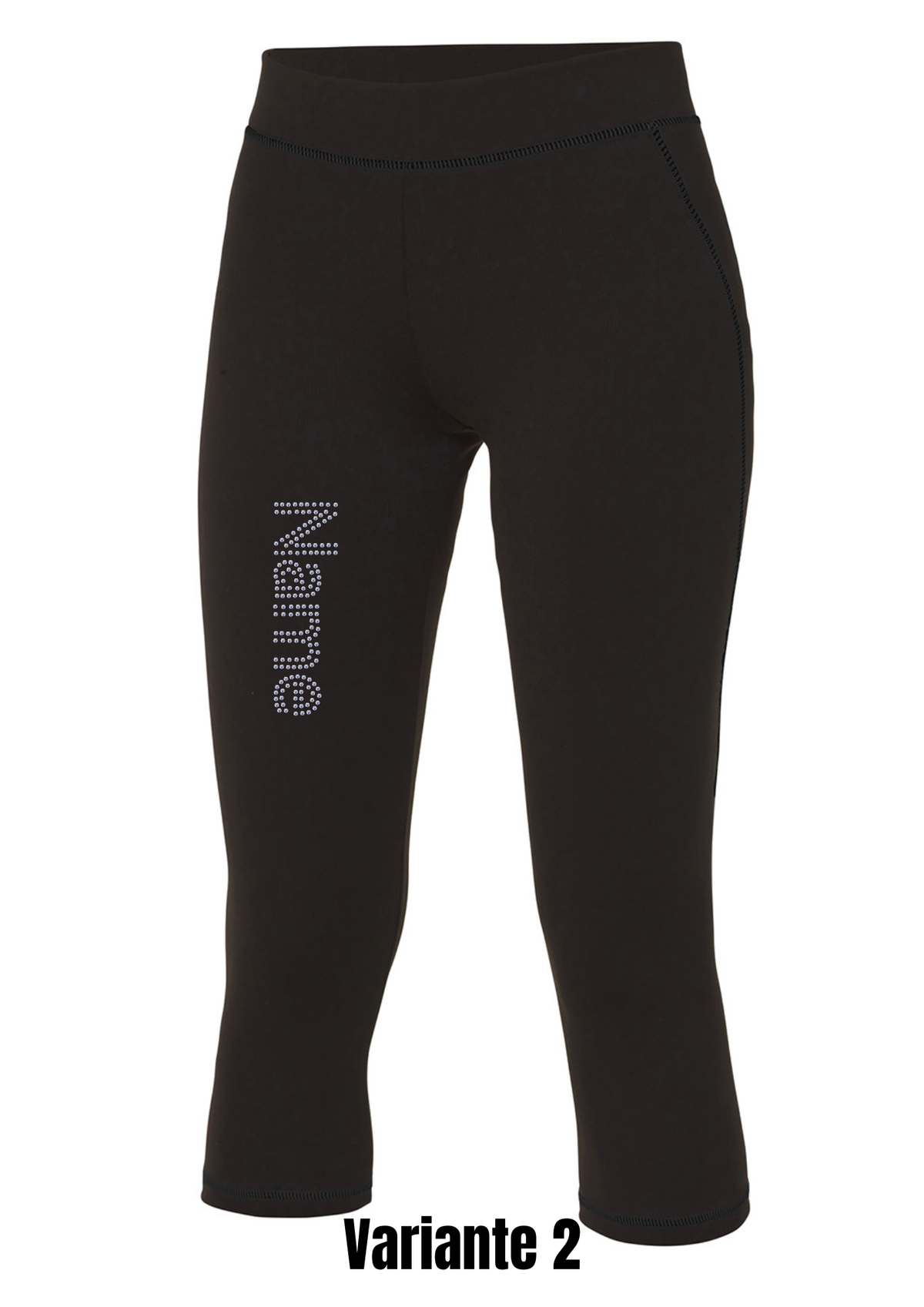 Damen Capri Leggings Strass Name