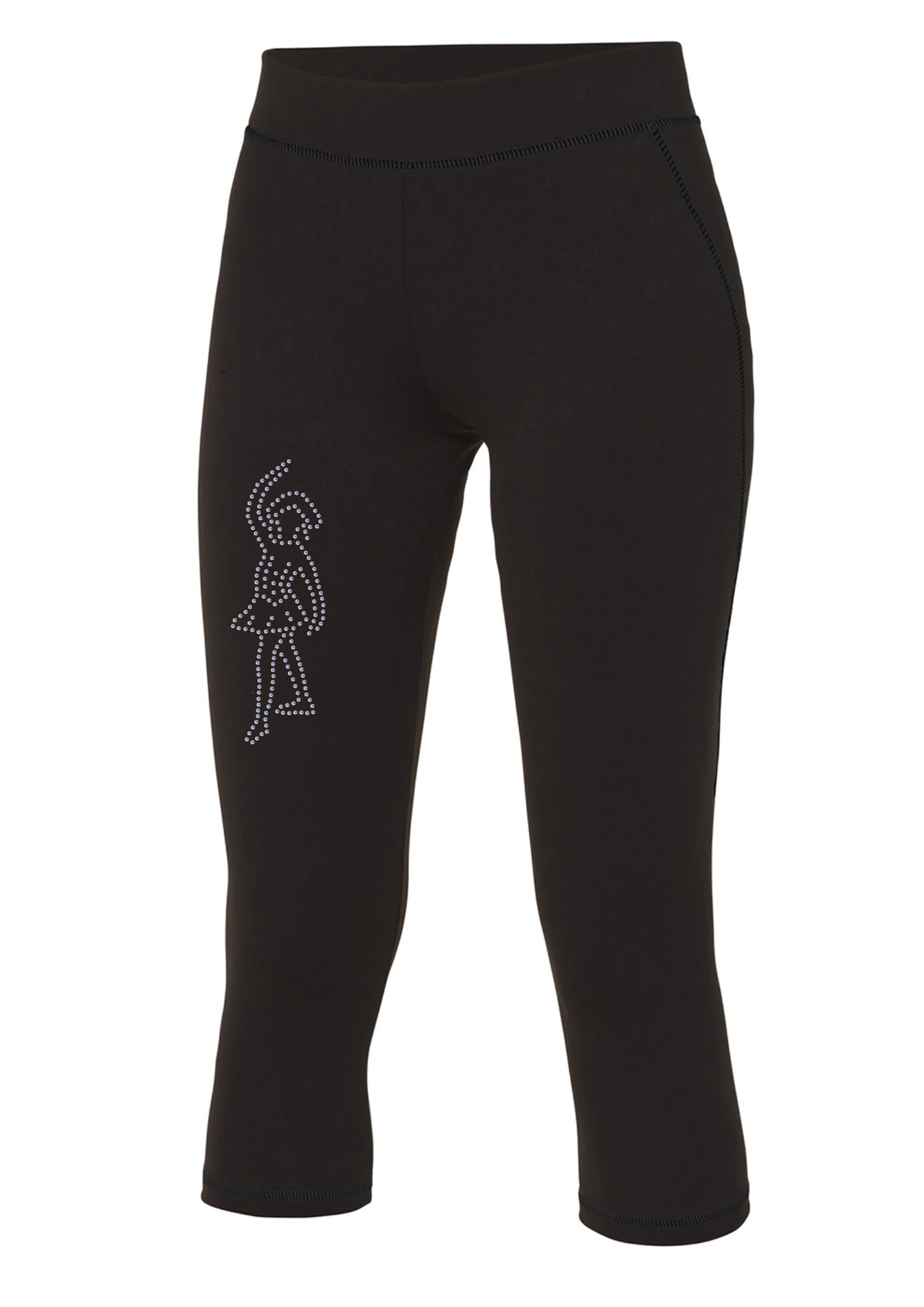 Damen Capri Leggings Strass Figur
