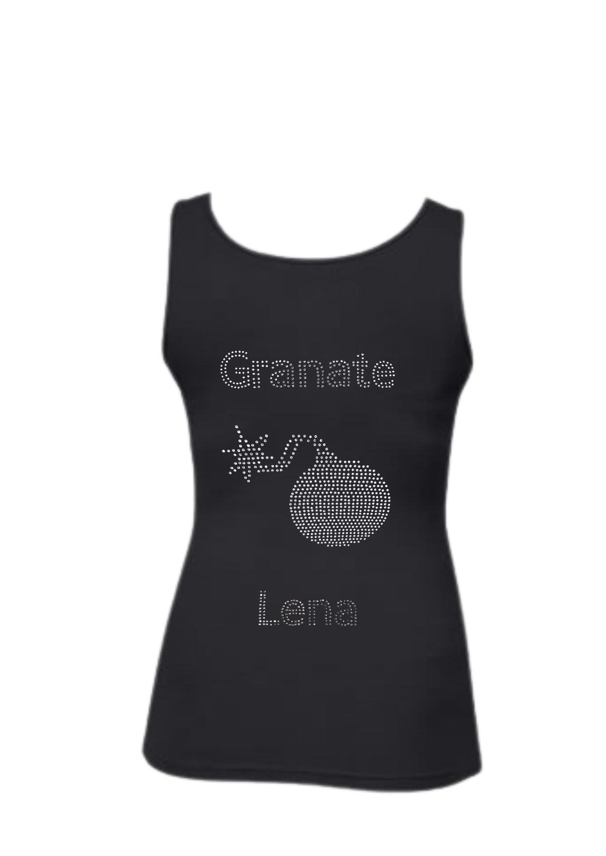Damen Tank Top Strass "Granate"