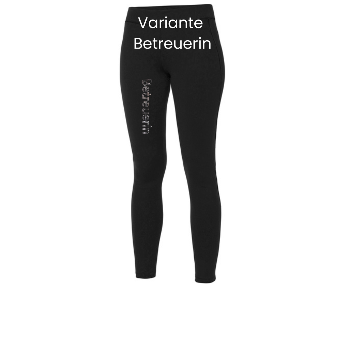 Damen Leggings Strass Schriftzug