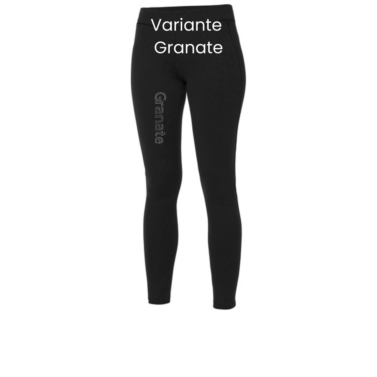 Damen Leggings Strass Schriftzug