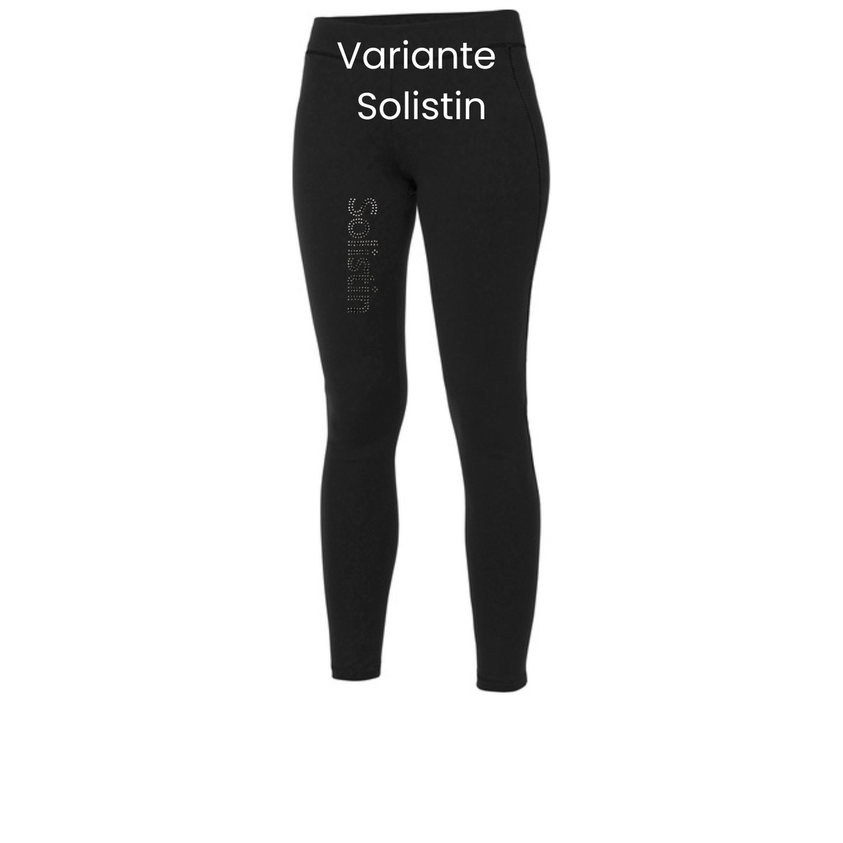 Damen Leggings Strass Schriftzug