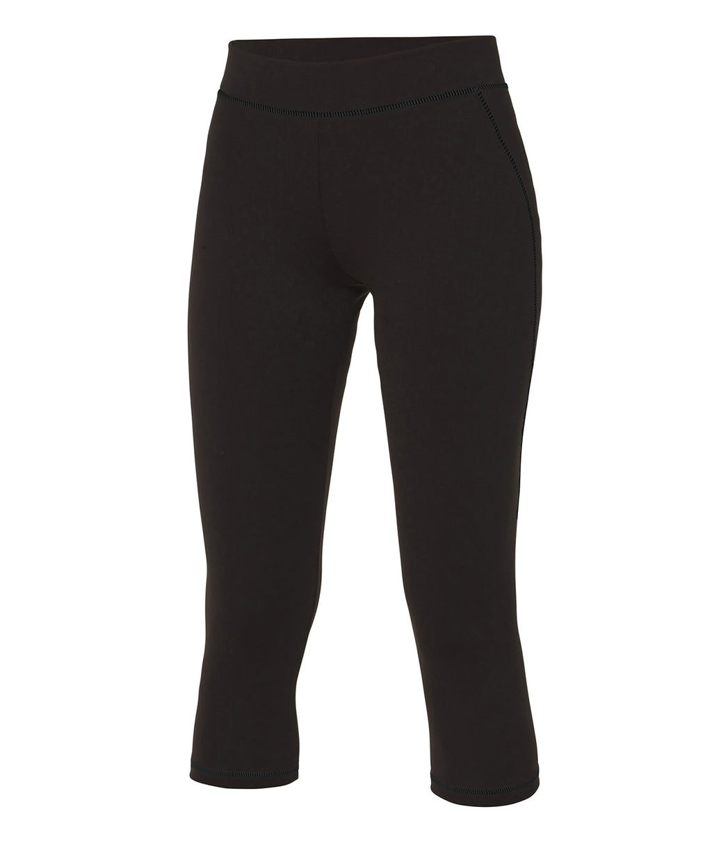 Damen Capri Leggings Strass Schriftzug